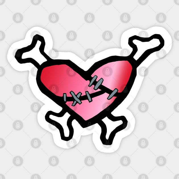 Chrome Heart (Red) Sticker by Wormunism